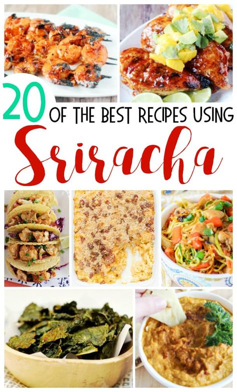 Looking for something hot and spicy? We have 20 excellent recipes that include sriracha (or your fave hot sauce) and you'll get the heat you're looking for. #sriracha #hotsauce #spicy Sriracha Dinner Recipes, Recipes Using Sriracha Sauce, Siracha Recipes Snacks, Recipes With Sriracha, Hot And Spicy Recipes, Sriracha Recipes Healthy, Recipes With Hot Sauce, Siracha Recipes, Cast Iron Chicken Recipes