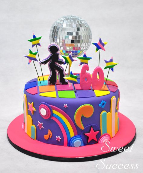 Dance Birthday Cake, Hippie Cake, Dancer Cake, Disco Dancer, Disco Cake, Disco Theme Party, Dance Party Birthday, Dance Cakes, Birthday Cake Decorations