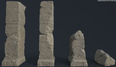 God of War stone pillars, Thomas Fraser on ArtStation at https://www.artstation.com/artwork/9eBWZy Children Of Eden, Funny Vintage Photos, Rock Texture, Props Concept, Stone Pillars, Rock Textures, Stone Columns, Fantasy Props, Stone Statues