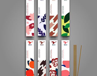 Flat Design Packaging, Insence Package Design, Incense Packaging Design, Incense Sticks Packaging, Incense Packaging, Illustration Product, French Rose, Colour Design, Design Packaging