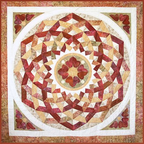 Dancing Ribbons Quilt, Free Pattern Quilt, Rose Quilt Pattern, Dancing Ribbons, Mandala Quilt, Quilt Pattern Free, Free Quilting Patterns, Ribbon Quilt, 3d Quilts