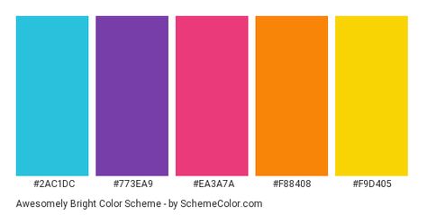 Awesomely Bright Color Scheme » Blue » SchemeColor.com Colors That Complement Blue, Bright Color Palate, Vibrant Colour Pallete, Vibrant Blue Color Palette, Bright Retro Color Palette, Vibrant Color Palette Bright Colours, Kids Color Palette, Color Pallete Aesthetic, Blue Complementary Color