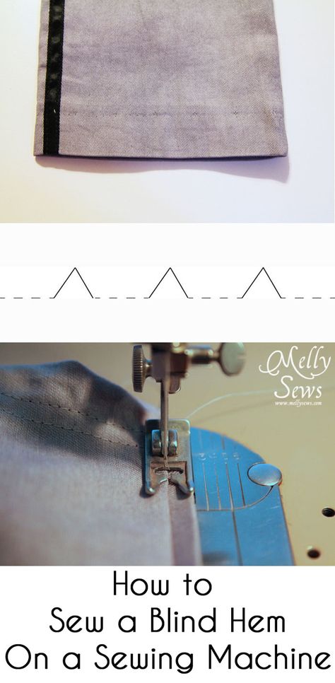 How to Blind Hem with Your Sewing Machine - Melly Sews How To Hem With A Sewing Machine, Blind Hem Stitch, Melly Sews, Blind Hem, Sewing 101, Hem Stitch, Beginner Sewing Projects Easy, Sewing Stitches, Sewing Class