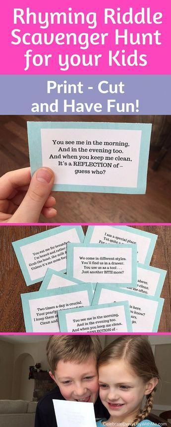 Scavenger Hunt Riddles, Rhyming Riddles, Easter Scavenger Hunt, Scavenger Hunt Birthday, Treasure Hunt Clues, Scavenger Hunt Clues, Christmas Scavenger Hunt, Scavenger Hunt For Kids, Scavenger Hunts