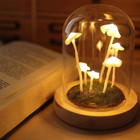 Desain Pantry, Lampe Diy, Mushroom Lights, Diy Lampe, Led Wand, Forest Light, Hemma Diy, Mushroom Decor, Mushroom Lamp