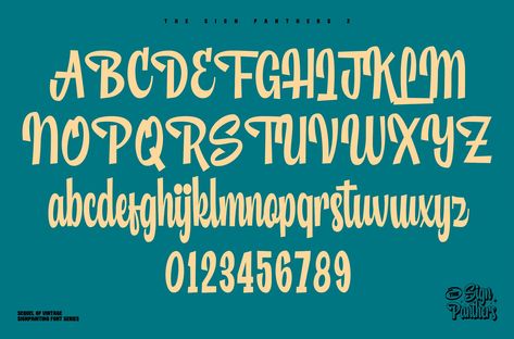 Sign Panthers 2 - Sign Painting Font by Konstantine Studio on @creativemarket Sign Lettering Alphabet, Painting Fonts, Writing Styles Fonts, Sign Lettering Fonts, Sign Lettering, Sign Painting Lettering, Sign Fonts, Chalk Lettering, Typography Alphabet