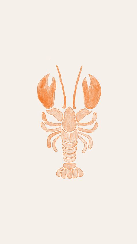 Lobster Drawing Simple, Beachy Photo Wall, Lobster Graphic, Lobster Drawing, Lobster Tattoo, Lobster Illustration, Lobster Design, Deco Salon, Happy Days