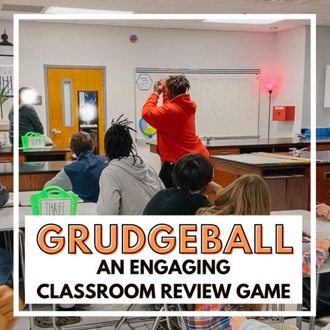 Grudgeball: An Engaging Classroom Review Game ⋆ The Trendy Science Teacher Social Studies Review Games, Critical Thinking Activities High School, Review Games High School, Science Review Games, First Days Of School, Math Review Game, Pe Ideas, Science Games, Esl Activities