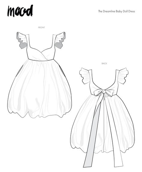 The Dreamline Baby Doll Dress Free Sewing Pattern Baby Girls Frock Design, Babydoll Dress Pattern, Patterns For Toys, Met Gala Fashion, Gala Fashion, Sewing Projects Clothes, Dress Patterns Free, Free Sewing Pattern, Free Pdf Sewing Patterns