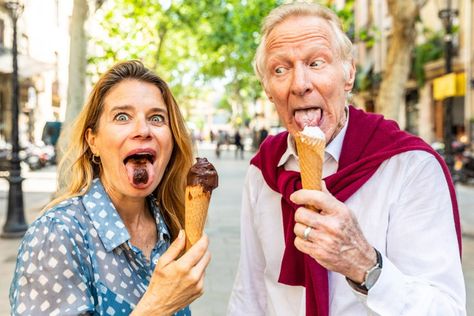 Couple Eating Ice Cream, Couple Eating, California Pizza, Make Funny Faces, Birthday Club, Eating Ice, Italian Ice, Eating Ice Cream, Smash Burger