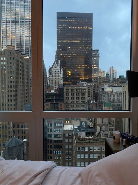 City Apartment Aesthetic, New York Studio Apartment, Nyc Penthouse, City View Apartment, Aesthetic Apartment, Apartment View, Nyc Hotels, New York Hotels, New York City Apartment