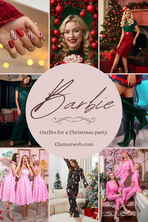 Let your inner Barbie run wild this Christmas with sensational party outfits dripping in glam! Sequins, glitter and vibrant colors - go big or go home! Outfit For Christmas Party, Metallic Jumpsuit, Outfit For Christmas, Metallic Jumpsuits, Christmas Outfit Ideas, Trendy Christmas Outfits, Go Big Or Go Home, Christmas Barbie, Christmas Party Outfits