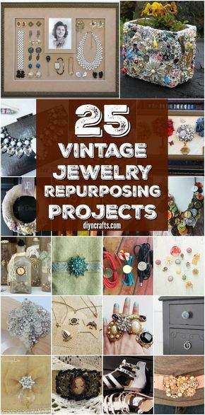 25 Amazingly Creative Ways To Repurpose Vintage Jewelry {Collection Created and Curated by DIYnCrafts Team} Vintage Jewellery Crafts, Old Jewelry Crafts, Costume Jewelry Crafts, Vintage Jewelry Diy, Vintage Jewelry Ideas, Vintage Jewelry Repurposed, Vintage Jewelry Crafts, Vintage Jewelry Art, Repurposed Jewelry