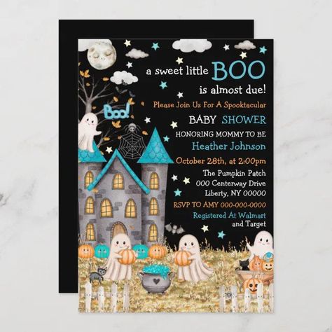 Pastel Halloween Little Boo Boy Baby Shower Invitation | Zazzle Pastel Halloween Gender Reveal, Halloween Gender Reveal, Pastel Halloween, Baby Shower Photos, Boy Baby Shower, Baby Shower Food, Baby Shower Invitations For Boys, Baby Shower Signs, Baby Shower Invites For Girl