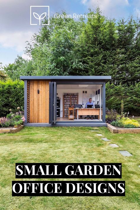 Garden Office Design, Outdoor Office Shed, Garden Office Ideas, Small Garden Office, Garden Office Shed, Office Shed, Shed Office, Garden Home Office, Tiny Office