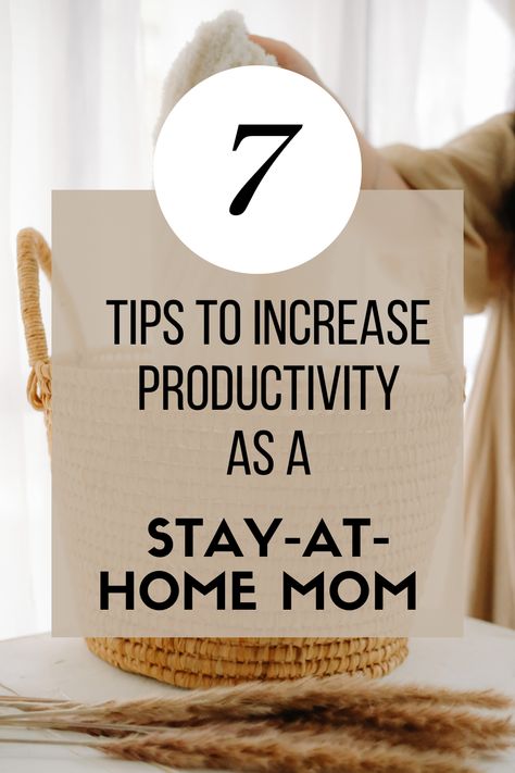 7 tips to increase productivity as a Stay-at-home mom 🧺🏡How to create a peaceful home while still being productive. How To Be A Productive Stay At Home Mom, How To Stay Productive, Homemaker Schedule, Simple Cleaning Routine, Productive Moms, Family Read Alouds, Colicky Baby, Being Productive, Pajamas All Day