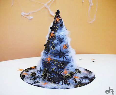 DIY Decorated Witch Hat - Perfect for Halloween! - Expert Home Tips Diy Witches Hat, Decorated Witch Hat, Halloween Hats Diy, Hat Decorating Ideas, Diy Witches, Witch Hats Costume, Witch Costume Diy, Best Costume, Halloween Witch Decorations