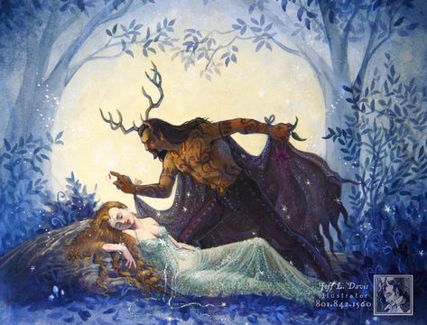 Midsummer Night's Dream Characters, Jeff Davis, Storybook Art, Witchy Crafts, Fairytale Illustration, Love Potion, Midsummer Nights Dream, Scary Art, Magic Art