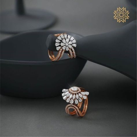 These Diamond Earrings Will Make You Shine In Every Party • South India Jewels Borivali Mumbai, Manubhai Jewellers, Real Diamond Earrings, Diamond Pendants Designs, Diamond Earrings Design, Real Diamond Rings, Diamond Rings Design, Gold Rings Fashion, Gold Ring Designs