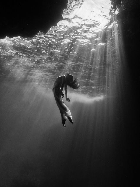 Ascetic... In The Ocean, The Ocean, The Original, A Woman, Swimming, Water, Photography, Black