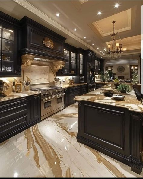 Mansion Kitchen, Unique Bedroom Design, Luxury Mansions Interior, Luxury Furniture Living Room, House Floor Design, House Design Pictures, Dream Kitchens Design, Elegant Kitchens, Luxury Kitchens