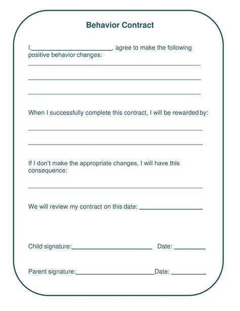 Behavior Contract Template For Teenagers Teenage Behavior Contract Template HQ Printable Documents from whoamuu.blogspot.comA behavior contract is a written agreement between a teenager and t...  #Contract #Teenagers #Template Kid Contracts, Student Behavior Contract, Behavior Sheet, Counseling Teens, Behavior Contract, Behavior Tracker, Chart School, Service Agreement, Behavior Plan