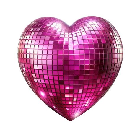 PSD a pink heart shaped disco ball that ... | Premium Psd #Freepik #psd Heart Shaped Disco Ball, Pink Disco Ball, Disco Ball, On The Side, Pink Heart, Graphic Resources, Heart Shapes, Pink, Design