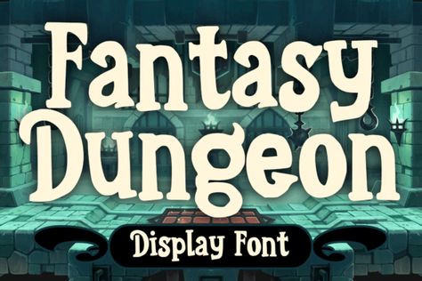 Fantasy Dungeon is a fun and playful antique medieval-themed font. You can use it for anything ranging from t-shirts, kids’ book designs, game designs, and greeting cards to stickers and posters, or... Fantasy Dungeon, Display Fonts, Kids Book, Font Generator, Font Free, Text Fonts, Display Font, Envato Elements, Free Fonts Download