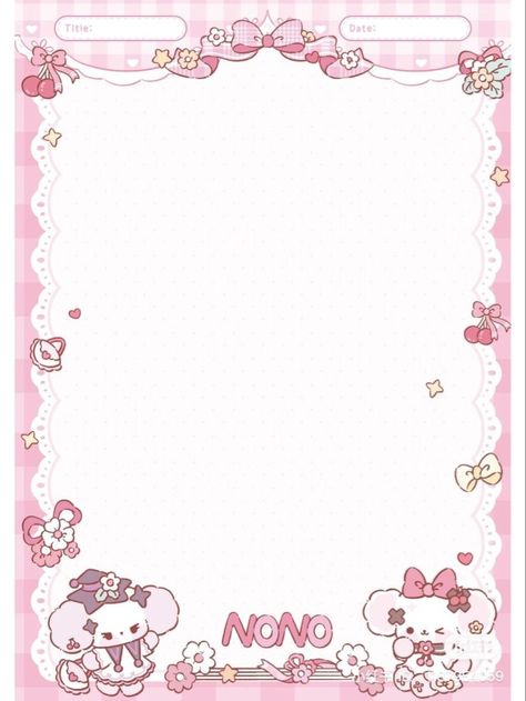 Kawaii Invitation Template, Kawaii Menu Template, ក្របសៀវភៅ Kitty, Memo Paper Aesthetic Printable, Memo Pad Design Kawaii, Sanrio Notes Template, Kawaii Memo Pad Printable, Frame Kitty, Kawaii Note Template