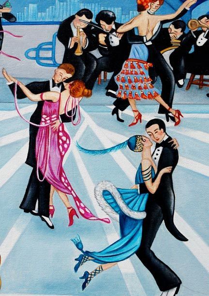 Painting Dance Marathon | Art Deco Painting The Roaring 20's Dance Marathon by k Madison Moore Art Deco Drawing, Tango Art, Dancing People, 20s Art, Art Deco Ideas, Art Deco Illustrations, Art Deco Prints, Dance Marathon, Roaring 20