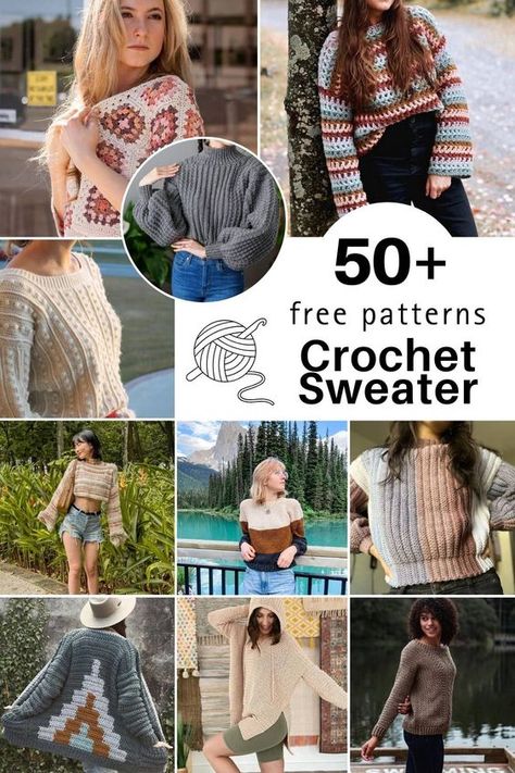 Check out these free crochet sweater patterns. From cardigans, to pullovers, these designs will keep you warm and fashionable for the fall season. Fall Cardigan Crochet Pattern Free, Fall Crochet Clothes Patterns, Crochet For Fall Free Patterns, Crochet Fall Sweater Pattern Free, Fall Crochet Cardigan, Free Crochet Sweater Patterns For Women, Oversize Sweater Crochet Pattern, Crochet Fall Sweater, Crochet Sweater Pattern Free Women