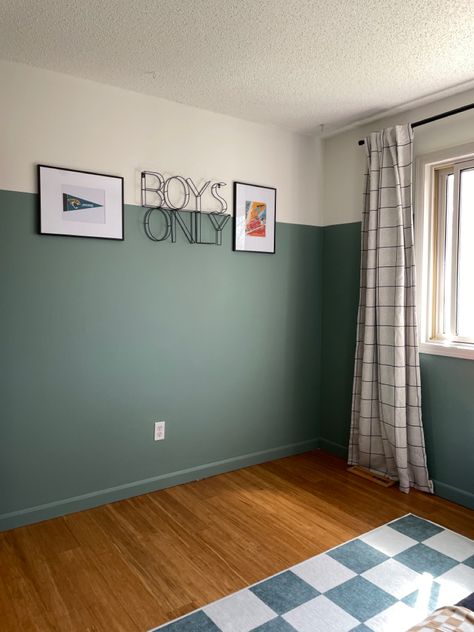 Sherwin Williams Underseas pretty blue green paint color Painted Boys Room, Wherein Williams Green Paint, Sherwin Williams Boys Room Colors, Studio Blue Green Sherwin Williams, Sherwin Williams Kids Room Colors, Light Green Boys Room, Boys Room Paint Ideas Color Schemes, Underseas Sherwin Williams, Kids Room Paint Ideas For Boys