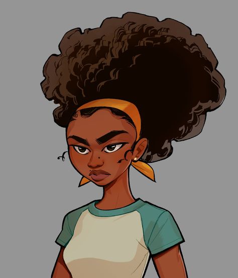 Cartoon Art Styles Sketches, Art Styles Sketches, Afro Hair Drawing, Afro Hair Woman, Character Design Tips, Human Anatomy Drawing, Quirky Illustration, Black Cartoon Characters, Knight Art