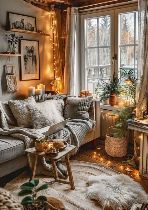 Are you looking for ways to make your living room the ultimate cozy retreat? Check out these 24 cozy decor ideas that will turn your space into a warm and welcoming haven. From plush throws and soft lighting to layered textures and earthy tones, find inspiration to create a living room that’s perfect for relaxing. Bright Cozy Home, Living Room Inspiration Bright, Cozy Home Decor Ideas Living Room, Cozy Comfortable Living Room, Cosy Cottage Living Room Ideas, Cozy Front Room, How To Make A Large Living Room Cozy, Living Room Decor Cozy Vintage, Clean Cozy Living Room Aesthetic