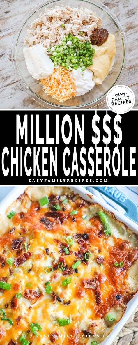 Chicken Casserole With Rice, Million Dollar Chicken Casserole, Casserole With Rice, Million Dollar Chicken, Cheesy Chicken Casserole, Recipes Using Rotisserie Chicken, Can Chicken Recipes, Chicken Casserole Easy, Cooked Chicken Recipes