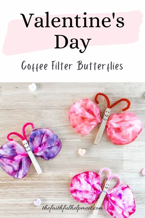 Butterfly Craft For Kids, Holidays Crafts, Butterfly Craft, Disabled Children, Children Activities, Valentine's Day Crafts For Kids, Valentines Day Coloring, Simple Crafts, Valentine's Day Printables