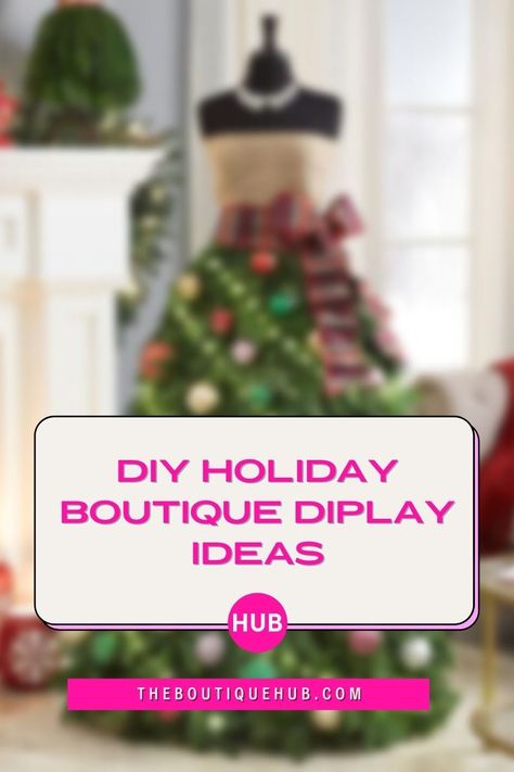 The Holiday season is an opportunity for your boutique to stand out from the crowd. This week’s post features creative projects to help you create an inspired space for your customers to shop. These DIY boutique Holiday display ideas are proof positive that you don’t have to spend a fortune to make your boutique look like a million bucks. #diyholidaydecor #diyboutiquedecor #diyboutique #howtostartaboutique #boutiqueboss #boutiquedisplay #holidayboutiquedisplay Christmas Boutique Display Ideas, Boutique Pop Up Shop Display Ideas Christmas, How To Display Leggings In A Boutique, Boutique Holiday Display, Christmas Store Displays Retail Holiday, Christmas Decor Retail Display Ideas, Boutique Christmas Open House Ideas, Christmas Retail Display Ideas, Holiday Store Display