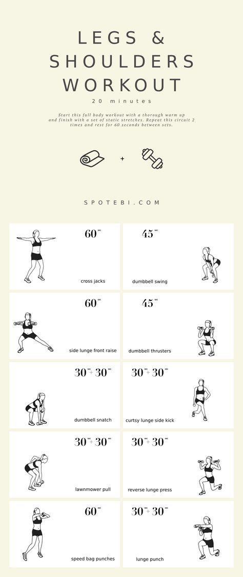 Gain a better return on investment and achieve upper and lower body symmetry by powering through these 10 challenging exercises. A set of dumbbells is the only thing you need to complete this 20-Minute Legs and Shoulders Workout at home and attain complete physique balance and strength. https://www.spotebi.com/workout-routines/20-minute-legs-shoulders-workout/ Shoulder And Leg Workout, Shoulder Workout At Home, Shoulders Workout, Workout Hiit, Dumbbell Workout, I Work Out, Shoulder Workout, Leg Workout, Arm Workout