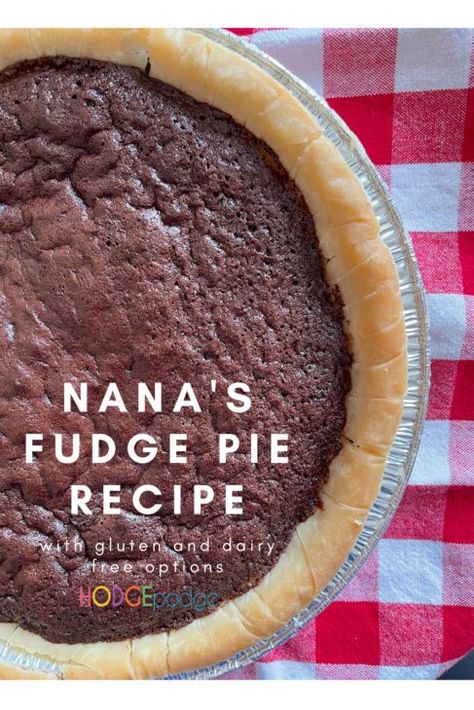 A super easy and wonderful treat you can make in very little time. Nana's fudge pie recipe can even be easily made gluten and dairy free. This is another one of Nana's recipes she shared in the red and white checked cookbook she gave me when I was a newlywed. Southern Fudge Pie Recipe, Hot Chocolate Pie Recipe, Dreamy Fudge Pie, Fudge Pie Recipe Paula Deen, Hot Fudge Pie Recipe, Fudge Pie Recipe Easy, Fudge Pie Recipe With Cocoa, Chocolate Fudge Pie Recipe, Easy Fudge Pie