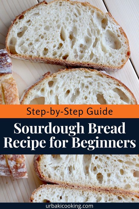 Discover the art of baking with this comprehensive guide on sourdough bread for complete beginners. Learn the basics of sourdough starters, kneading techniques, and fermentation times. This step-by-step tutorial walks you through each stage, offering tips on achieving the perfect crust and soft interior. Ideal for first-time bakers, this guide provides everything you need to start your sourdough journey with confidence and success. Sourdough French Bread Recipe, Beginners Bread Recipe, Easy Sourdough Bread Recipe, Making Sourdough Bread, French Bread Recipe, Homemade Sourdough Bread, Sourdough Starter Recipe, Sourdough Baking, Sourdough Bread Recipe