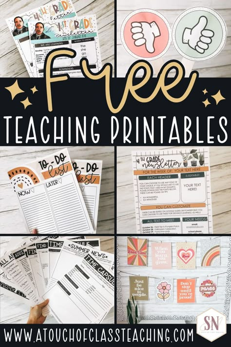 Free Teacher Newsletter Template, Free Newsletter Templates For Teachers, Meet The Teacher Free Printable, Free Tpt Printables, Free Teacher Printables Classroom Freebies, Teacher Templates Free, Free Meet The Teacher Template Freebie, Classroom Jobs Free Printables, Classroom Decor Printables Free