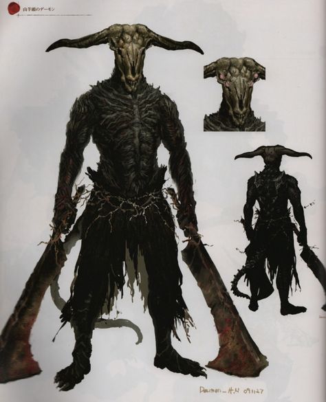 Capra Demon Dark Souls Design Works, Dark Souls Design, Dark Souls Concept Art, Dark Souls Artwork, Dark Souls 2, Demon Souls, Concept Art World, Dark Souls 3, Dark Souls Art