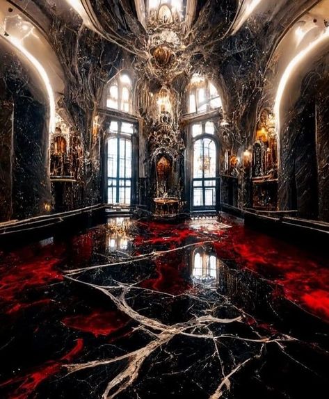 Black Castle Interior, Fantasy Palace, Aesthetic Castle, Vampire House, Vampire Castle, Castle Rooms, Dark Castle, Gothic Castle, Fantasy Rooms