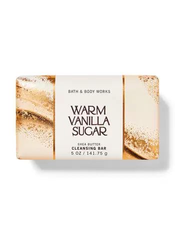 Warm Vanilla Sugar Shea Butter Cleansing Bar | Bath & Body Works Vanilla Products, Exfoliating Soap Bar, Brr Basket, Sugar Cleanse, Vanilla Bars, Sugar Soap, Warm Vanilla Sugar, Vanilla Soap, Scent Bars