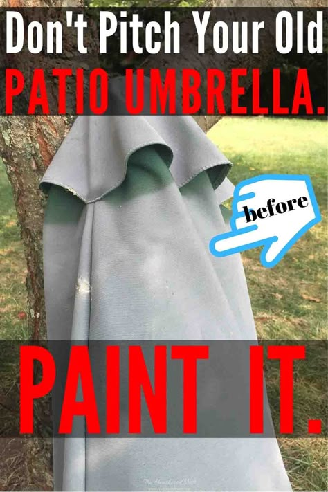 Umbrella Painting: Renew Your Outdoor Umbrella - The Heathered Nest Patio Umbrellas Diy, Nest Diy, Large Patio Umbrellas, Umbrella Painting, Penny Pinching, Outdoor Kit, Painted Patio, Outdoor Camera, Painting People