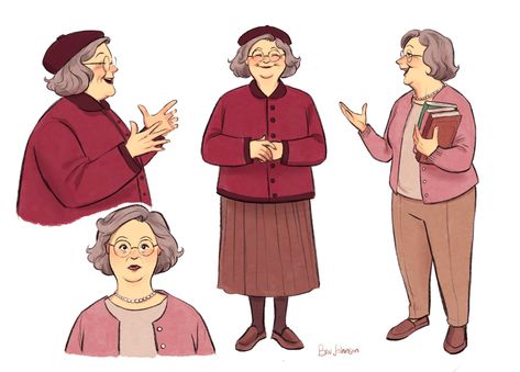 Behance :: For You People Studies, Bev Johnson, Golden City, Illustration Character, Old Lady, Clip Studio Paint, Cartoon Character Design, Beautiful Drawings, Flat Illustration