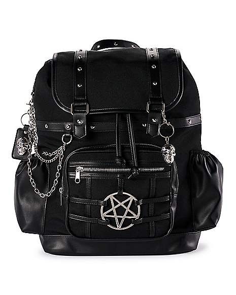 Spencer Store, Goth Backpack, Gothic Backpacks, Goth Purse, Black Rucksack, Skull Keychain, Rucksack Backpack, Back Bag, Dress Up Outfits