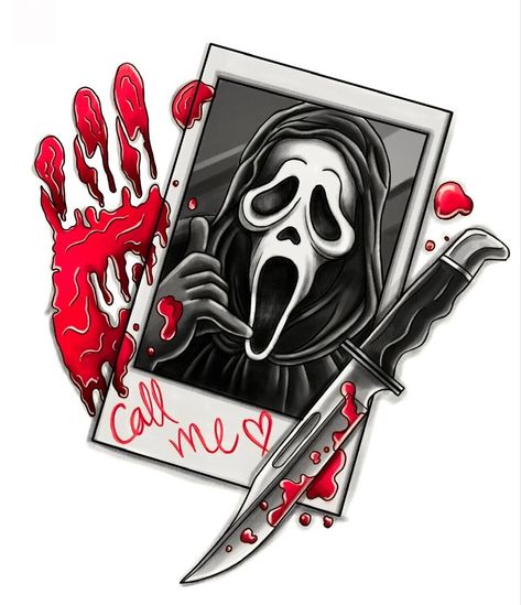 Scream Horror Movie, Horror Movie Tattoos, Art Scary, Movie Tattoos, Halloween Wallpaper Cute, Tattoo Outline Drawing, Scary Wallpaper, Drawing Stencils, Spooky Tattoos