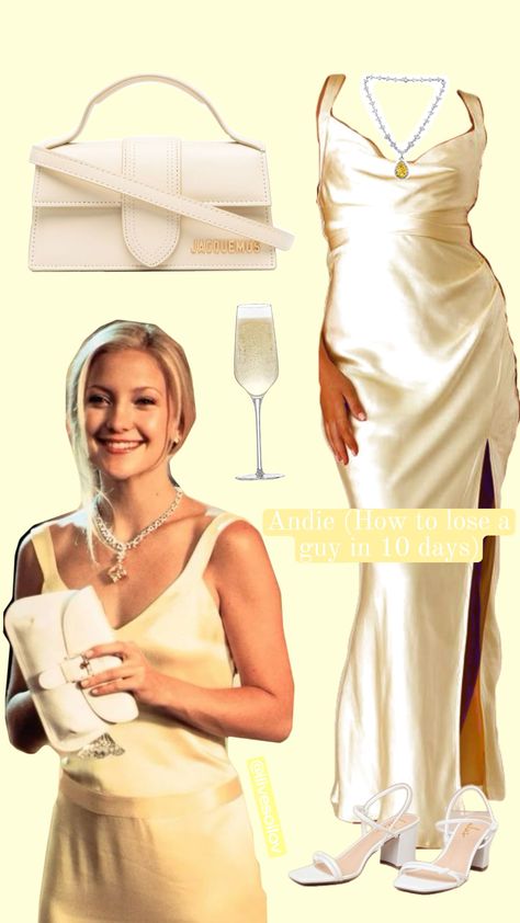 Andie's yellow satin dress #wishlist #halloween #movies #romcom #datenight #costumeidea #dress #diamonds #yellow #fyp #fypshuffle #foryou #bag #necklace Dress Wishlist, Yellow Satin Dress, Bag Necklace, Yellow Satin, Halloween Movies, Satin Dress, Satin Dresses, Date Night, Diamonds