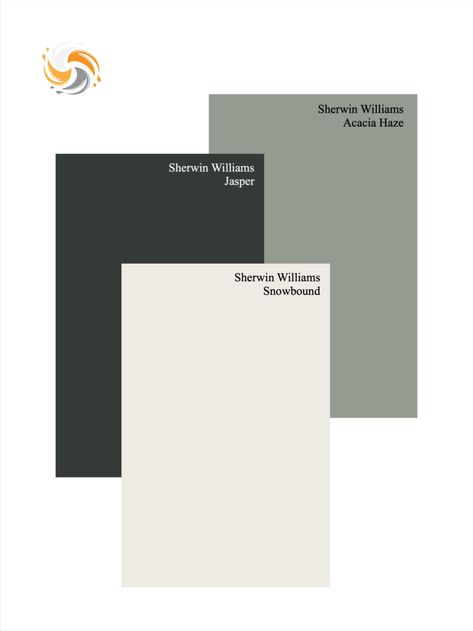 Sw Jasper Accent Wall, Greige Exterior House Colors Sherwin Williams, Colors That Pair With Snowbound, Sherwin Williams Jasper Bathroom, Acadia Haze Sherwin Williams Exterior, Sherwin Williams Geyser Steam, New Construction Home Interior, Sw Jasper Kitchen Cabinets, Snowbound And Evergreen Fog
